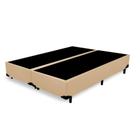 Cama Box Blindado Queen Bipartido King Design Sintético Bege 158x198x40