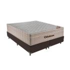 Cama Box Blindado Queen Marrom e Colchão Airtech SpringPocket Molas ensacadas Ortobom