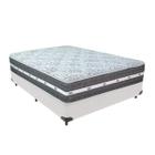 Cama Box Branco e Colchão Black Graphite Molas Ensacadas Casal 138x188X32 Anjos