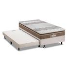 Cama Box c/Auxiliar Solteiro: Colchão Ortopédico Probel D33/EP Guarda Costas Plus Brown + Base CRC Courano Branco(88x188)