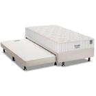 Cama Box c/Auxiliar Solteiro: Colchão  Sealy MasterPocket Miami + Base CRC Courano Branco(88x188)