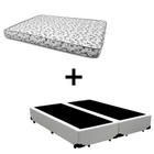 Cama Box Casal 138 Bipartido Tecido Sintético Branco com Colchão Nápoles Espuma D33 54x138x188