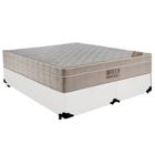 Cama Box Casal Bipartido Sintético + Colchão Ortobom Airtech Molas Ensacadas 65x138x188 Branco