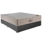 Cama Box Casal Bipartido Sintético + Colchão Ortobom Airtech Molas Ensacadas 65x138x188 Cinza