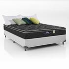Cama box casal branca + colchão casal molas ensacadas perola negra gazin 138x188x70 cm