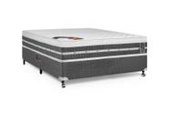 Cama Box Casal Castor Premium Gel Pocket 138x188x59 + Box Castor Cinza