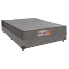 Cama + Box Casal Cinza Colchão Orthoprime D28 Comfort Prime