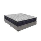 Cama Box Casal Cinza e Colchão Airtech 150 D45 Ortobom