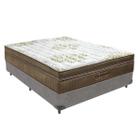 Cama Box Casal Cinza e Colchão Gold Ultragel Molas ensacadas Ortobom