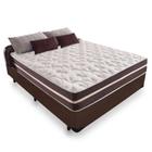 Cama Box Casal + Colchão De Molas Colchões Classic Superlastic 138x188x64 Marrom