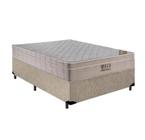 Cama Box Casal + Colchão de Molas Ensacadas Ortobom Airtech Bege 138cm - Suporta até 150 Kg Por Pessoa