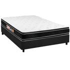 Cama Box Casal: Colchão Espuma D33 Castor  Black e White + Base CRC Suede Gray(138x188)