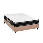 Cama Box Casal: Colchão Espuma D33 Castor Black e White Double Face + Base CRC Suede Clean(138x188)