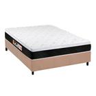 Cama Box Casal: Colchão Espuma D45 Castor  Black e White + Base CRC Suede Clean(138x188)