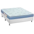 Cama Box Casal: Colchão Espuma D45 Castor Sleep Max + Base CRC Courano White(138x188)