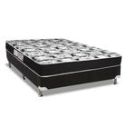 Cama Box Casal: Colchão Espuma D45 Luckspuma Gran Luck Black Pró Saúde + Base CRC Suede Black(138x188)