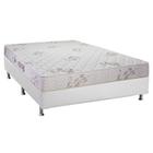 Cama Box Casal: Colchão Espuma D45 Luckspuma Gran Luck Floral + Base CRC Courano White(138x188)