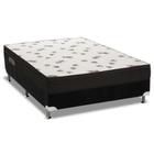 Cama Box Casal: Colchão Espuma D45 Ortobom Light + Base CRC Suede Black(138x188)