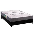 Cama Box Casal: Colchão Espuma D45 Polar Pérola Grey + Base CRC Suede Black (138x188)