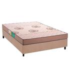 Cama Box Casal: Colchão Espuma Polar D33 Pérola + Base CRC Suede Clean(138x188)