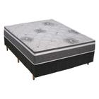 Cama Box Casal: Colchão Espuma Polar D33 Pérola Premium + Base CRC Rústico Gray(138x188)