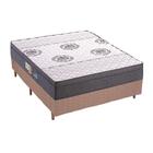 Cama Box Casal: Colchão Espuma Polar D45 Pérola Fort + Base CRC Rústico Clean(138x188)