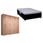 Cama Box Casal + Colchão Foggia Sogni + Guarda Roupa Master 8.6 Atacama