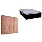 Cama Box Casal + Colchão Foggia Sogni + Guarda Roupa Master Vip 8.4 Atacama - Santos Andirá