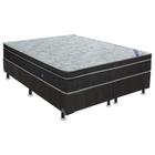 Cama Box Casal: Colchão Molas Bonnel Ortobom Nanolastic Light Selado + Base CRC Suede Black(138x188)