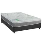 Cama Box Casal: Colchão Molas Ensacadas Luckspuma Maxi Life + Base CRC Suede Gray (138x188)