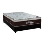 Cama Box Casal: Colchão Molas Ensacadas Ortobom Sleep King + Base CRC Suede Black (138x188)