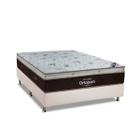 Cama Box Casal: Colchão Molas Ensacadas Ortobom SuperPocket Sleep King + Box Suede White(138x188)