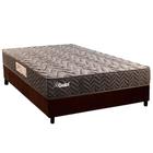 Cama Box Casal: Colchão Molas Ensacadas Paropas Life Gold Black Silver + Base CRC Suede Brown (138x188)