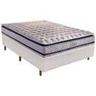 Cama Box Casal: Colchão Molas Ensacadas Paropas MasterPocket Blue + Base CRC Rústico Branco(138x188)