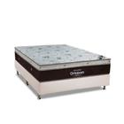 Cama Box Casal: Colchão Molas Ortobom SuperPocket Sleep King + Box Suede White(138x188)