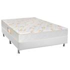 Cama Box Casal: Colchão Ortopédico Castor Sleep Firme + Base CRC Courano White(138x188)