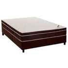 Cama Box Casal: Colchão Ortopédico Ortobom Exclusive OrtoPillow + Base CRC Suede Brown(138x188)