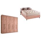 Cama Box Casal + Colchão Scotland Herval + Guarda Roupa Master Vip 8.4 Atacama - Santos Andirá