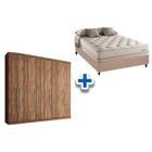 Cama Box Casal + Colchão Scotland Herval + Guarda Roupa Master Vip 8.4 Atacama