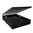 Cama Box Casal com Baú Sonnoforte material sintético Preto com Pistão - 138x188