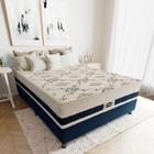 Cama Box Casal Conjugada (138x188) D28 Branco/Azul Verona