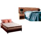 Cama Box Casal CRC + Colchão Molas Classic + Cabeceira Plus Atacama - Santos Andirá