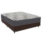 Cama Box Casal Marrom e Colchão Airtech 100 D33 Ortobom