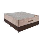 Cama Box Casal Marrom e Colchão Airtech Springpocket Molas Ensacadas Ortobom