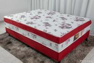 Cama Box Casal Nosso Sonho Vermelha Conjugado 7cm de espuma macia e confortável semi ortopédica 55x135x188cm