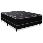 Cama Box Casal Ortopédica Conjugada 138x188x52 Tampo Preto Matelassê - Aloa