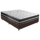 Cama Box Casal Preto com Base Marrom Classic Anjos