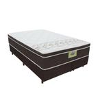 Cama Box Casal Queen Colchão Molas Ensacadas Euro Top Rubi Gazin 158x198x70cm Marrom/Branco