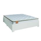 Cama Box Casal Queen Desmontável Com Colchão Molas Ensacadas Real 158x198x58cm Bege / Branco Inducol - Suporta até 130Kg Por Pessoa