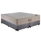 Cama Box Casal Suede Bipartido + Colchão Ortobom Airtech Molas Ensacadas 65x138x188 Cinza